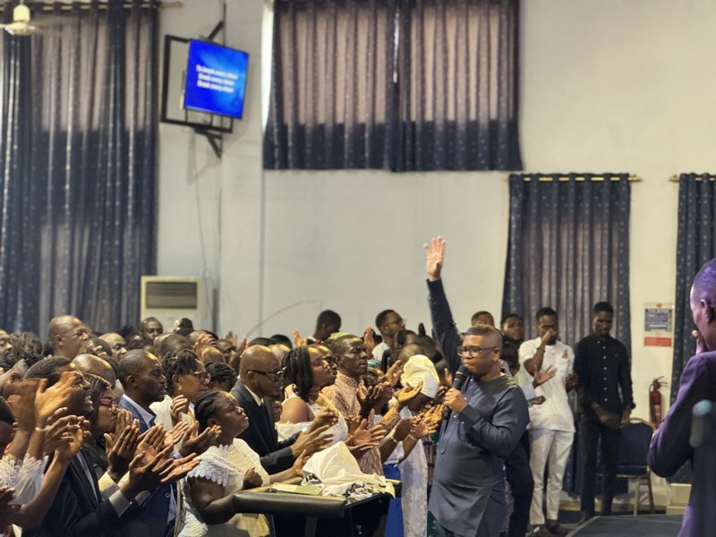 A full auditorium during a fellowship gathering